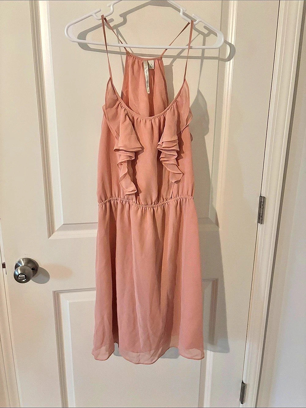 Lauren Conrad Pink Ruffle Maxi Dress Size 8 Like New